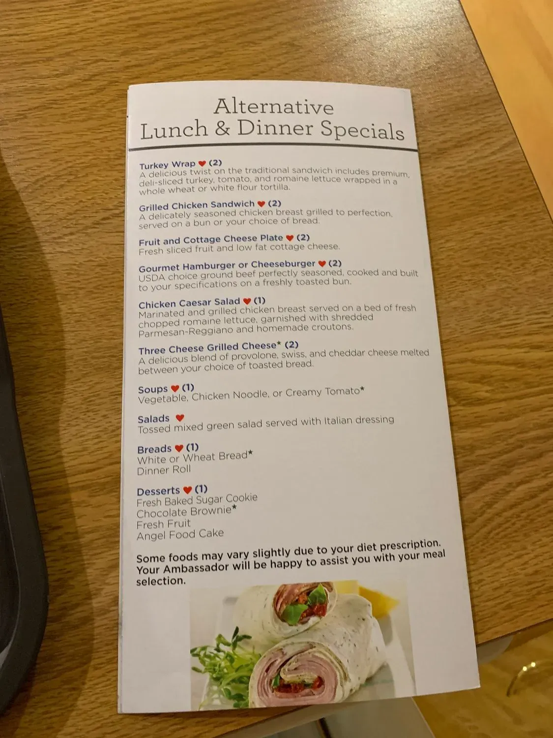 Atrium Cafe' Menu - Updated November 2025