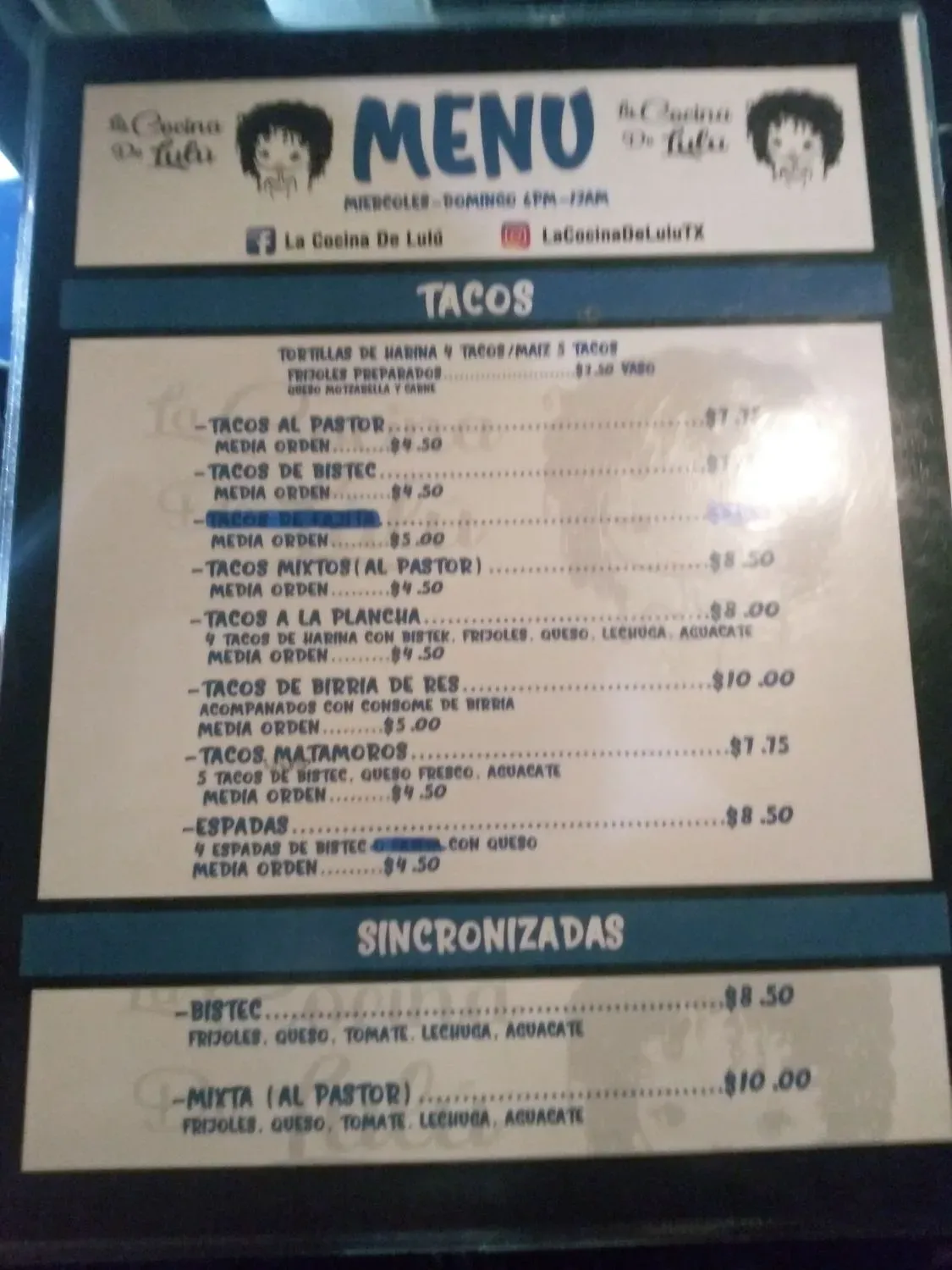 Menu 1