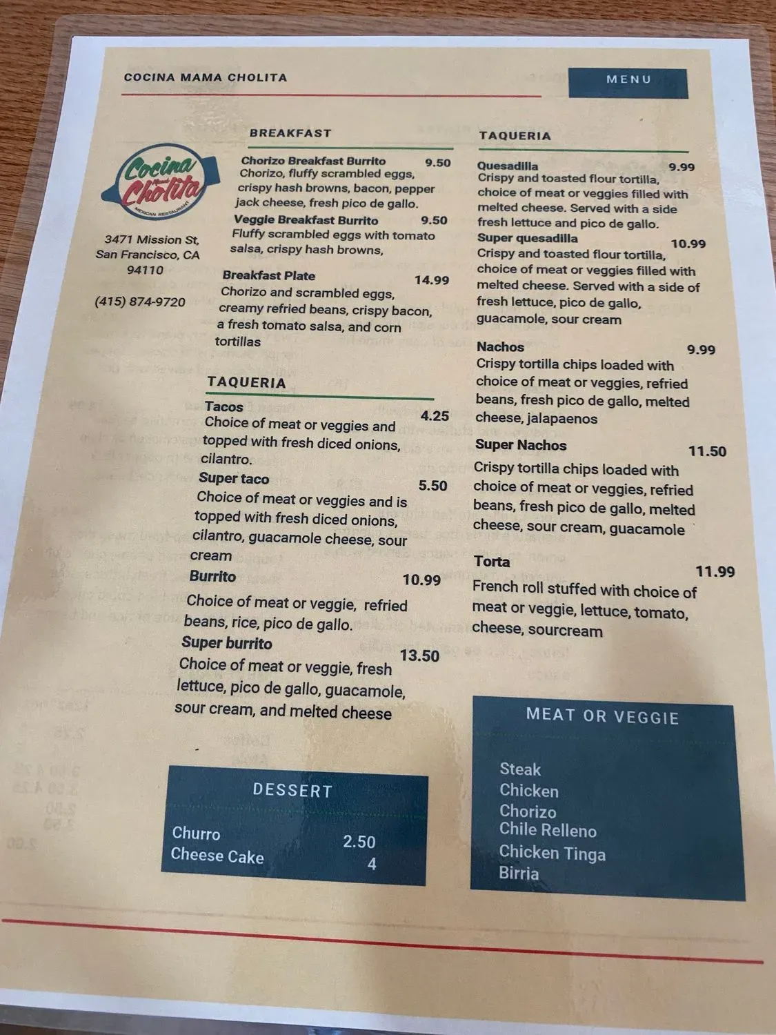 Menu 1