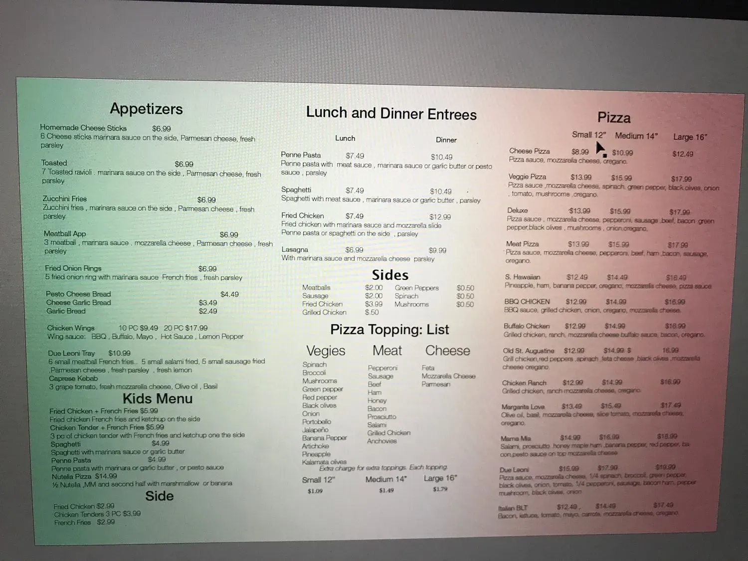 Menu 2