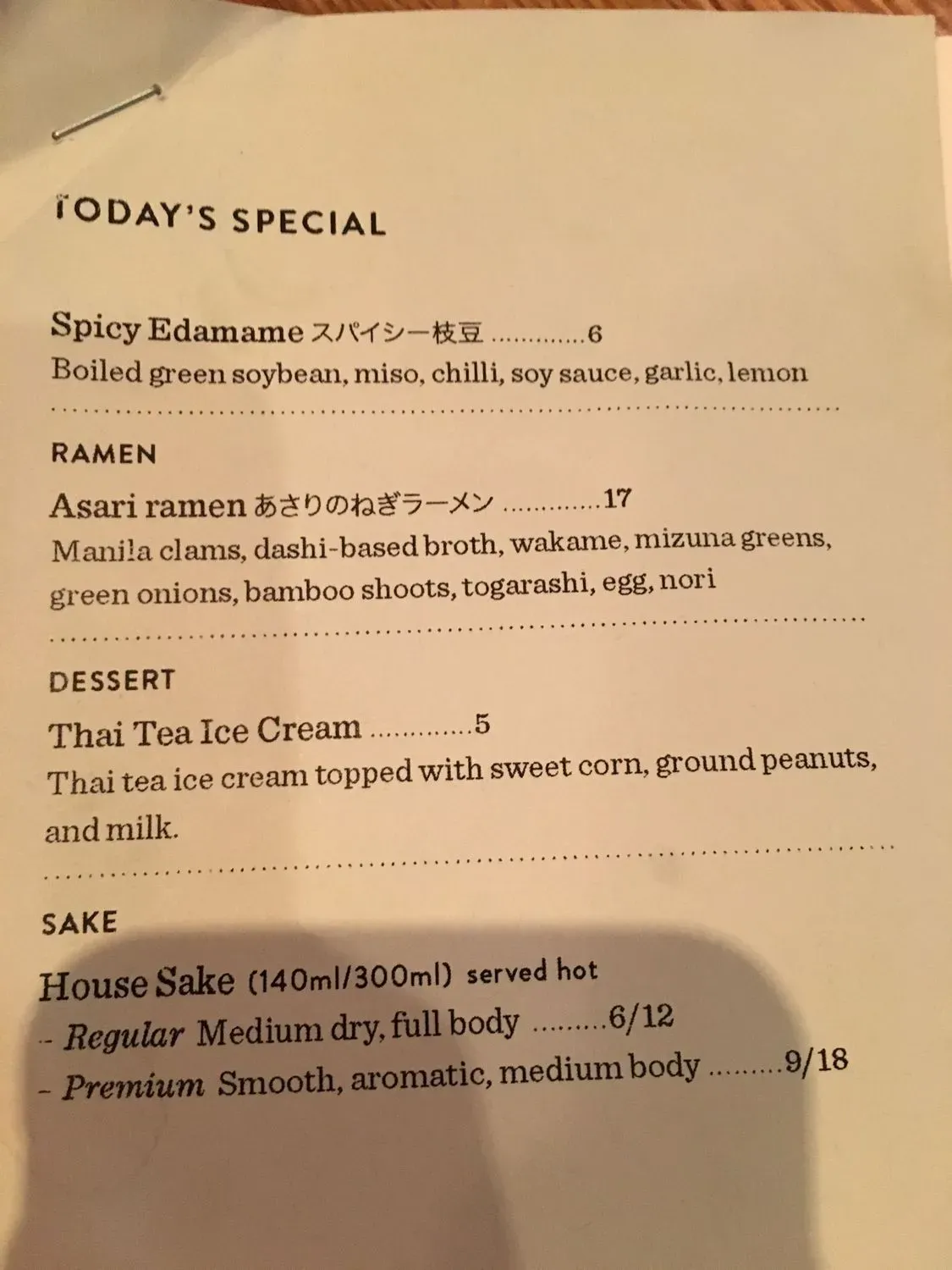 Menu 5