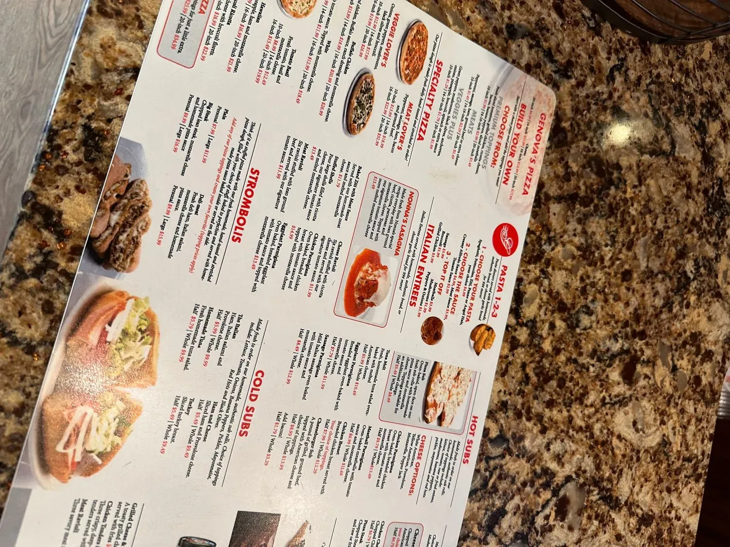 Genova's To Go Menu - Updated November 2025
