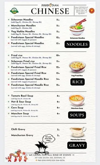 Foodistaan Menu | Denton, TX | Checkle