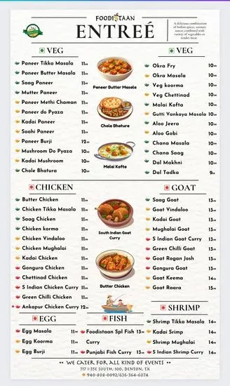 Foodistaan Menu | Denton, TX | Checkle