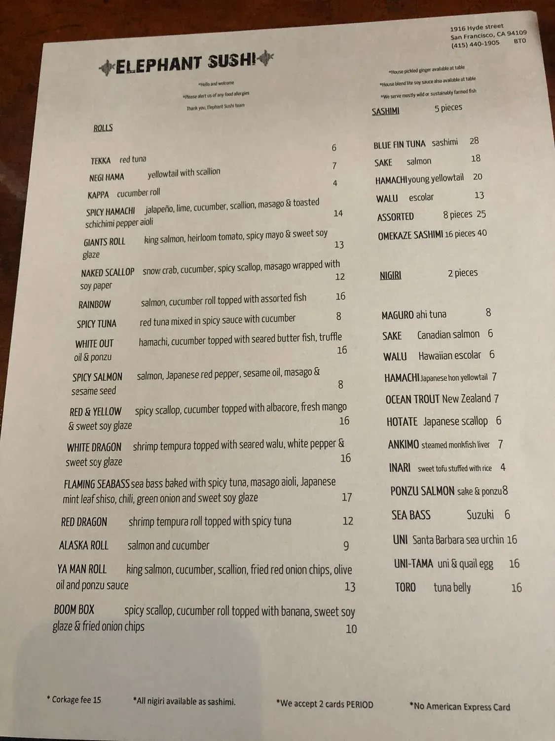 Menu 6