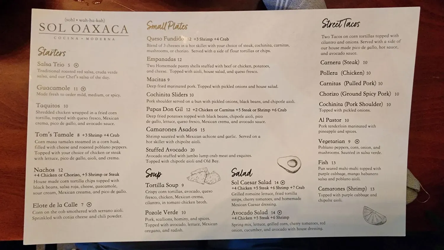 Menu 1