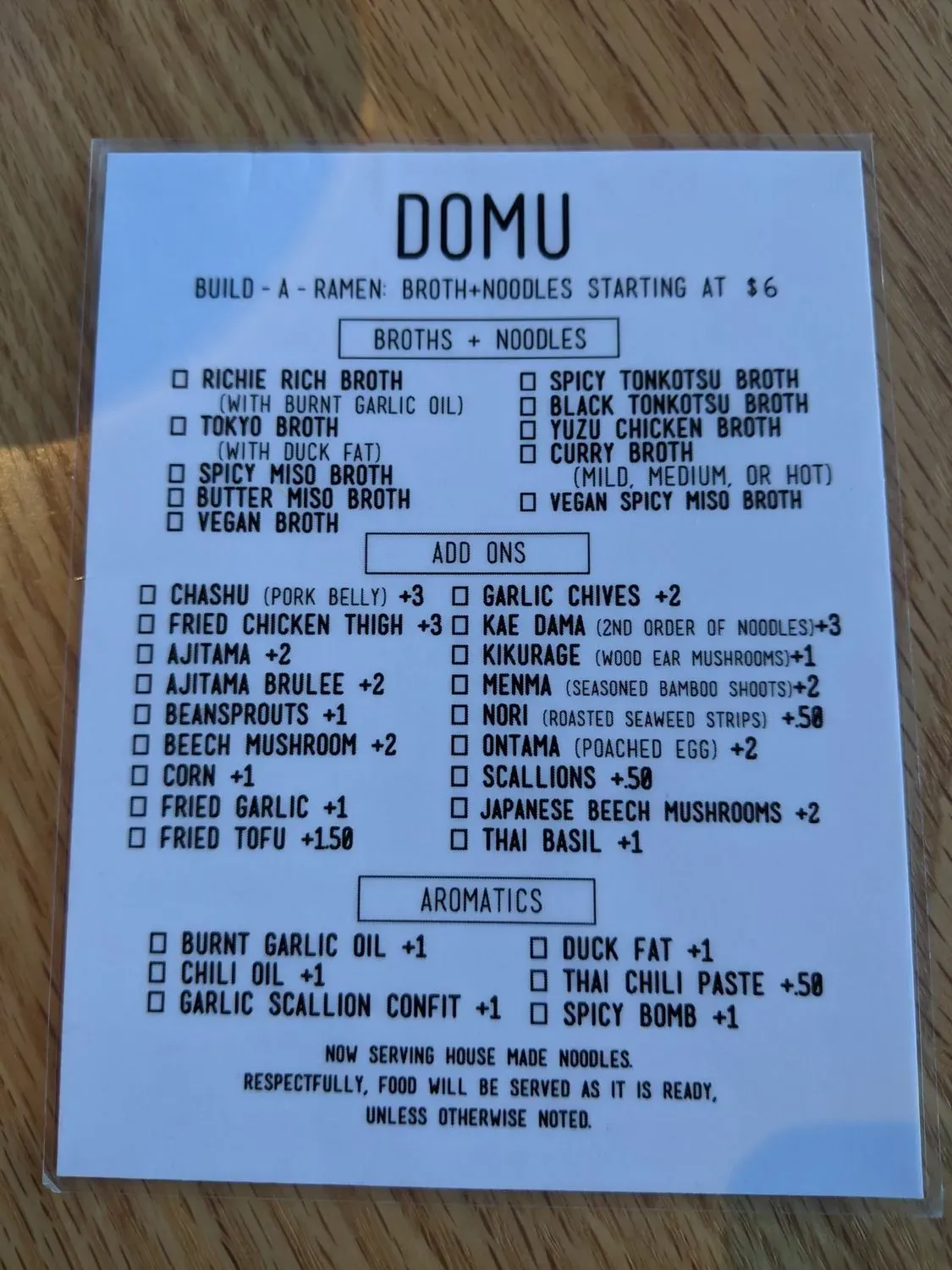 Menu 1