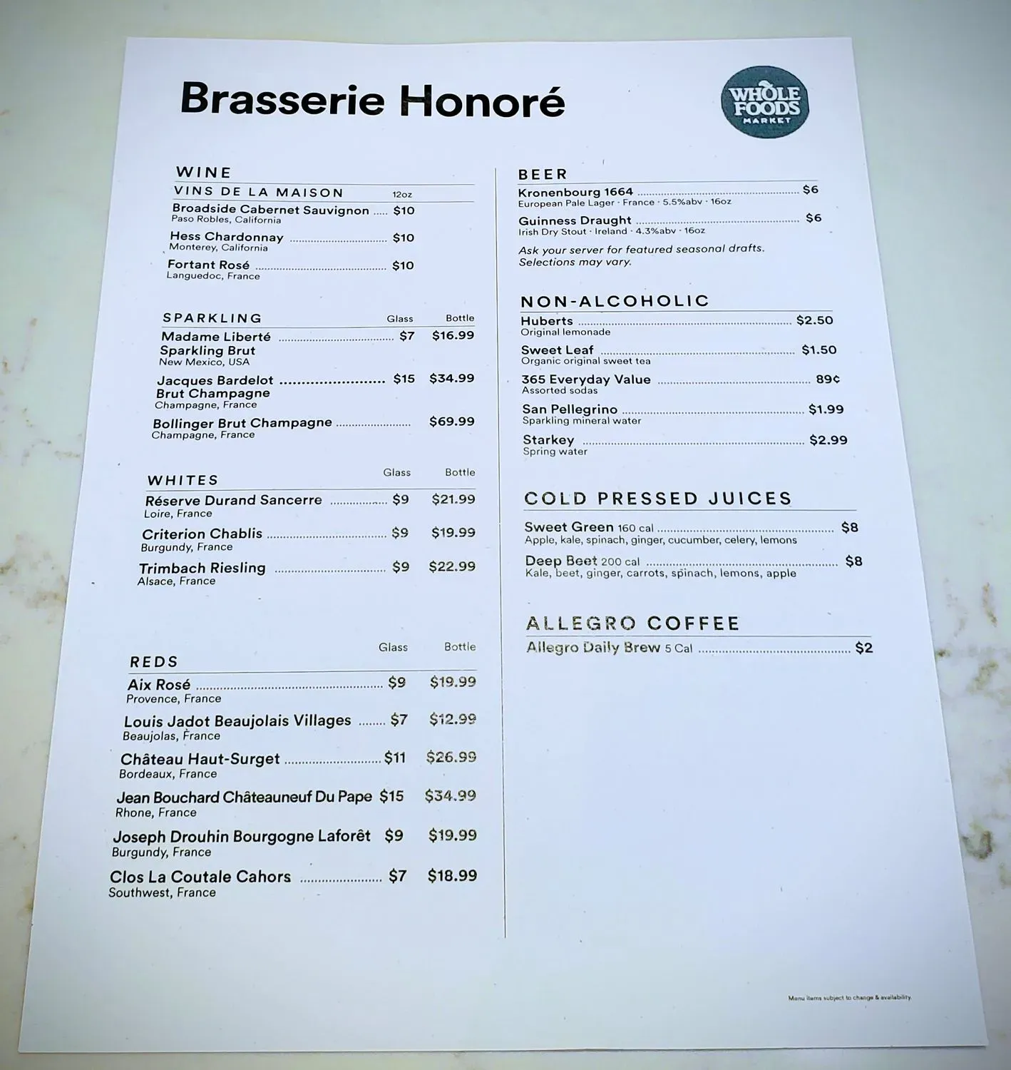 Menu 1