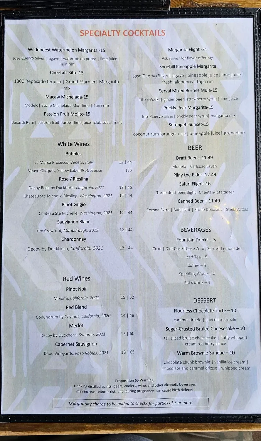 Menu 1