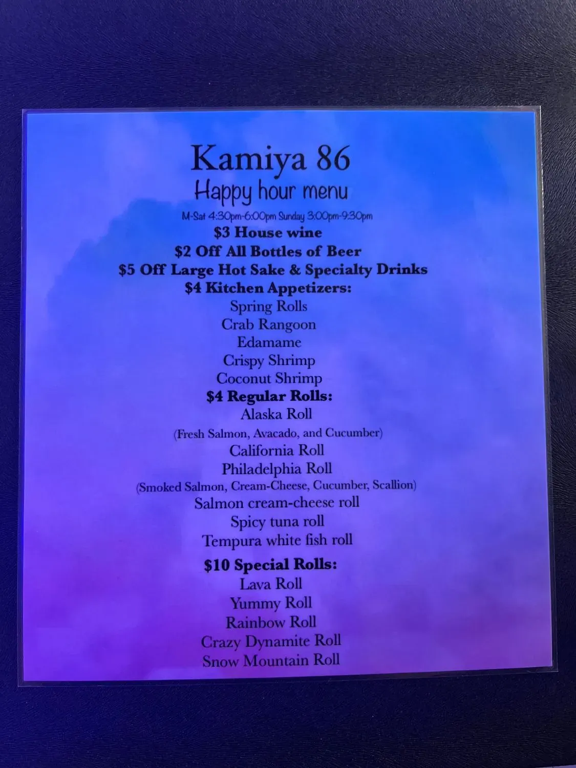 Menu 1