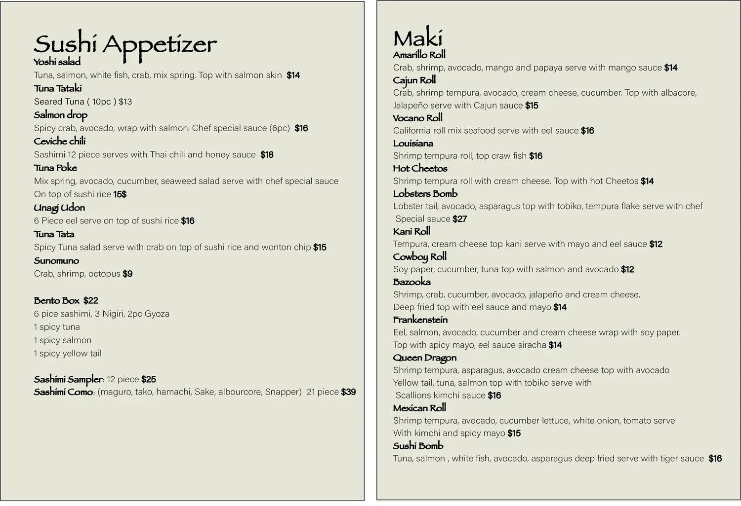 Menu 1