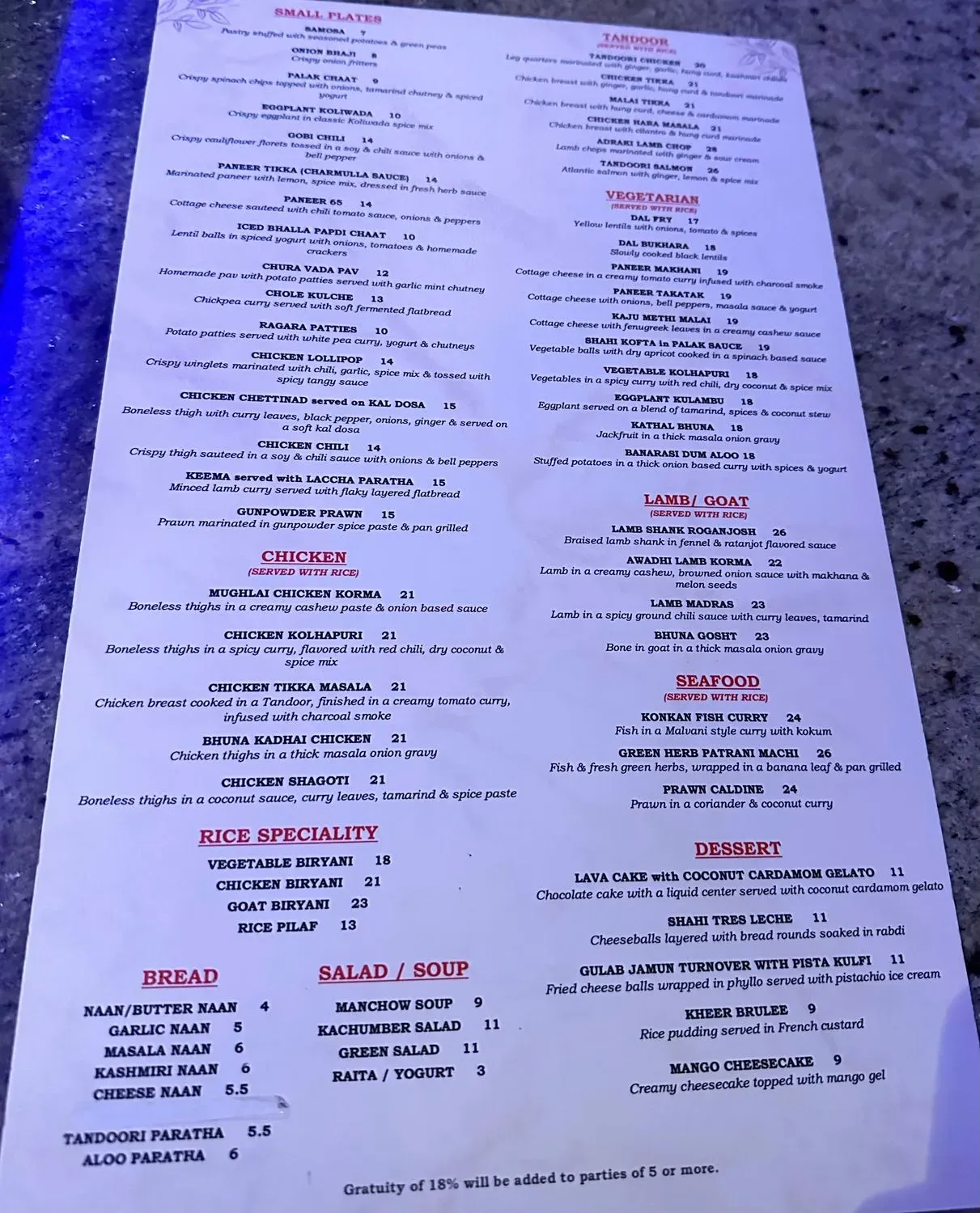 Menu 5