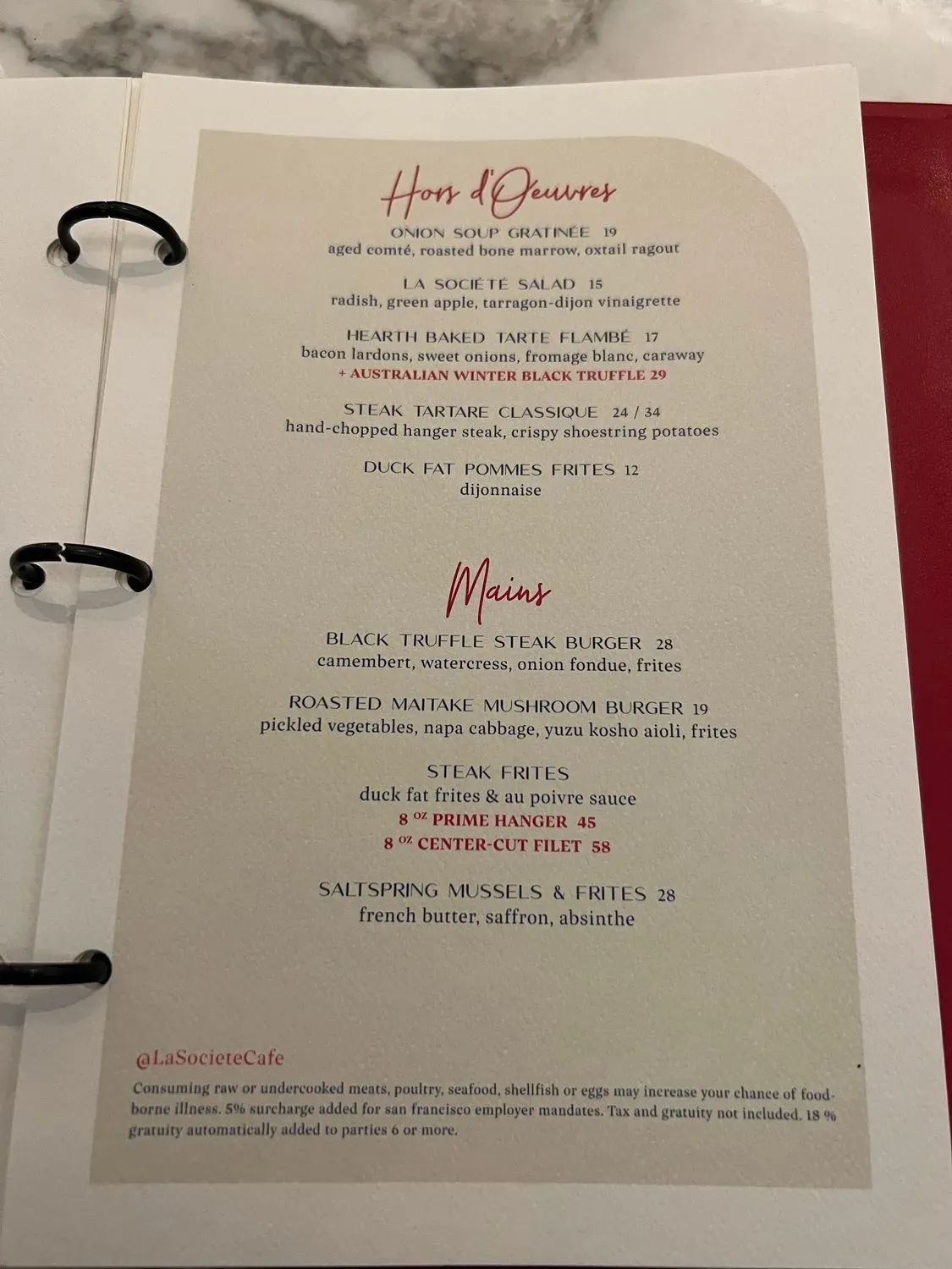 Menu 5