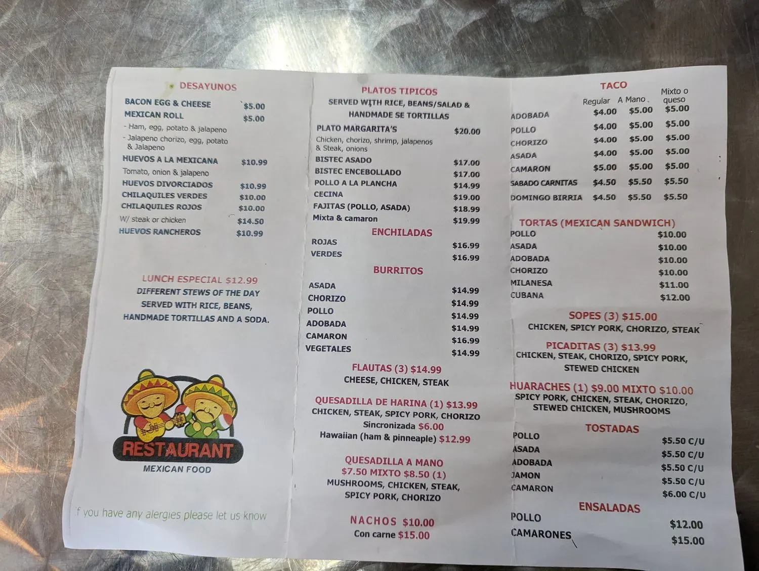 Menu 1