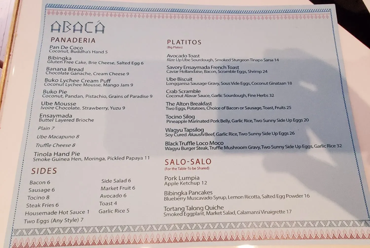 Menu 6