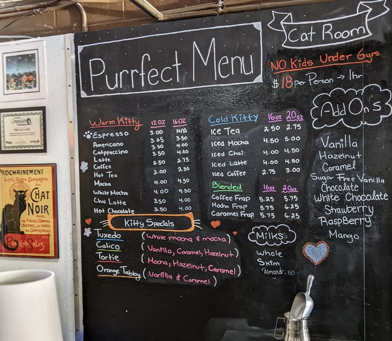 The Cat Cafe Menu - Updated November 2025