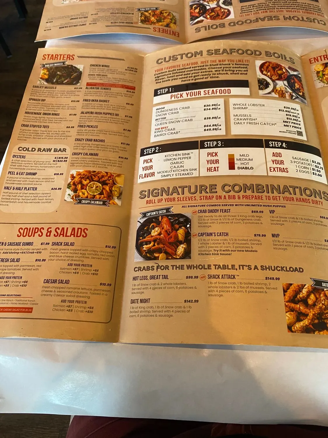 Shell Shack Menu - Updated November 2025