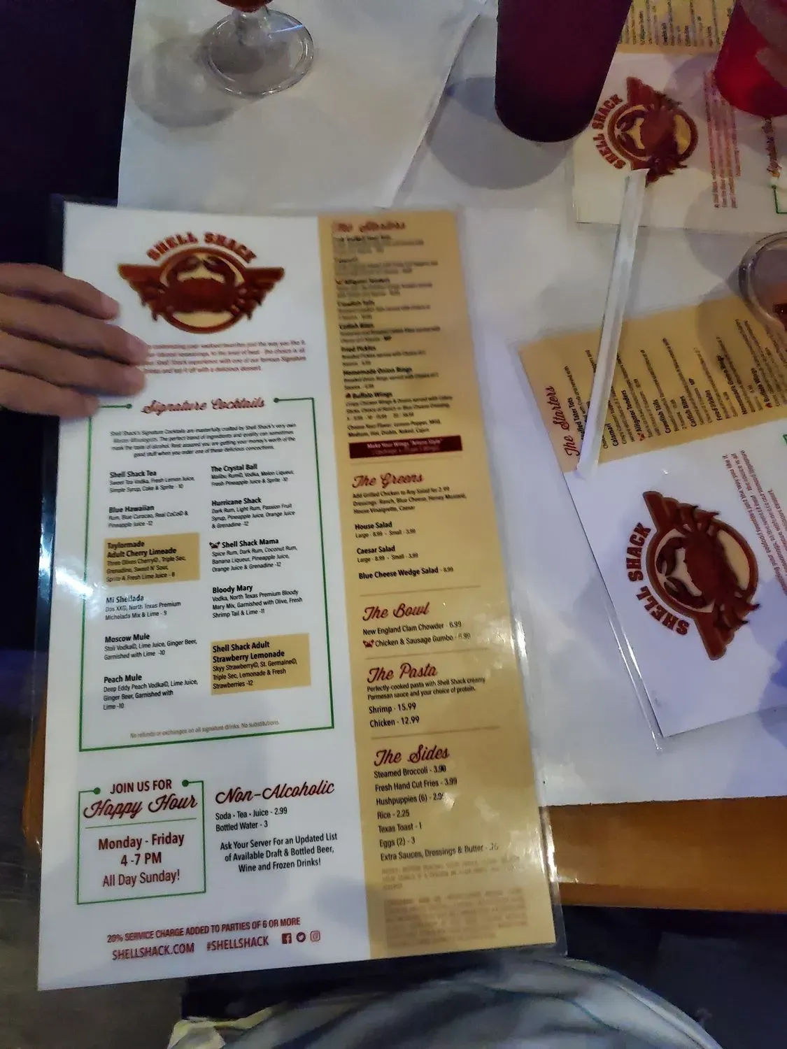 Shell Shack Menu - Updated November 2025