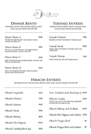 Sushi Den Menu | Indianapolis, IN | Checkle