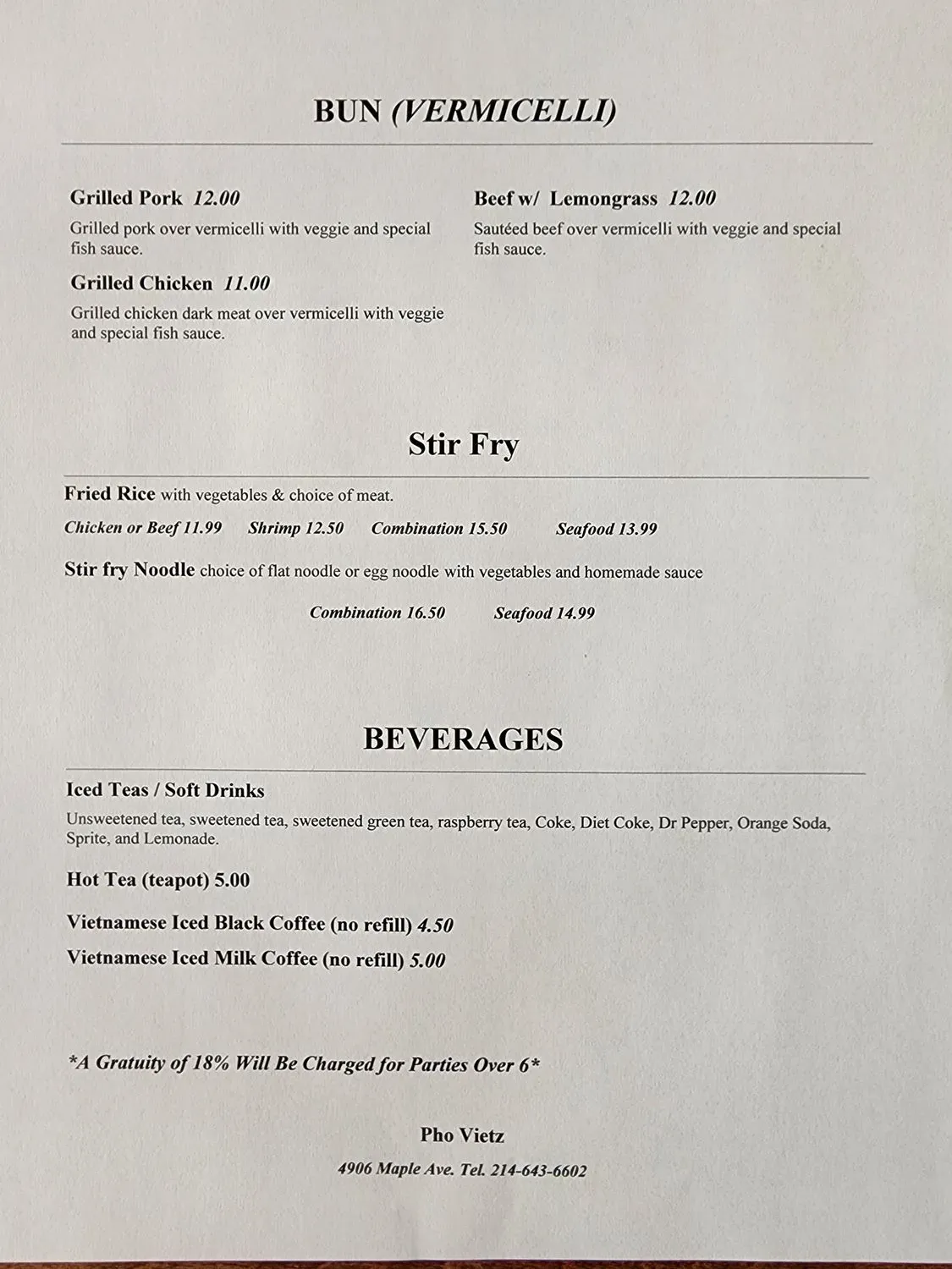 Menu 1