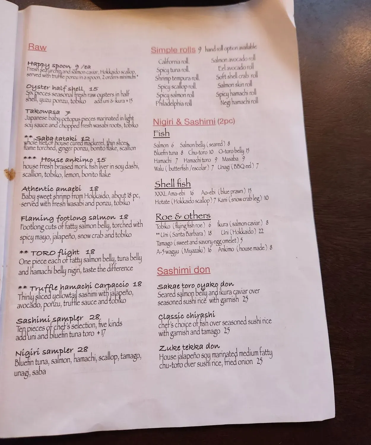 Menu 2