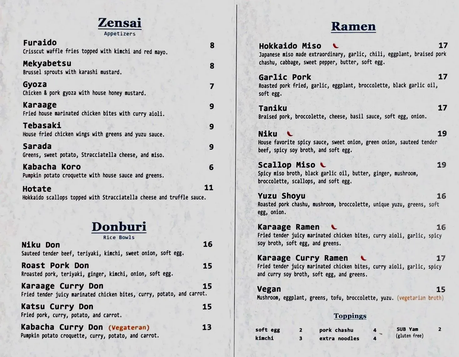 Menu 2