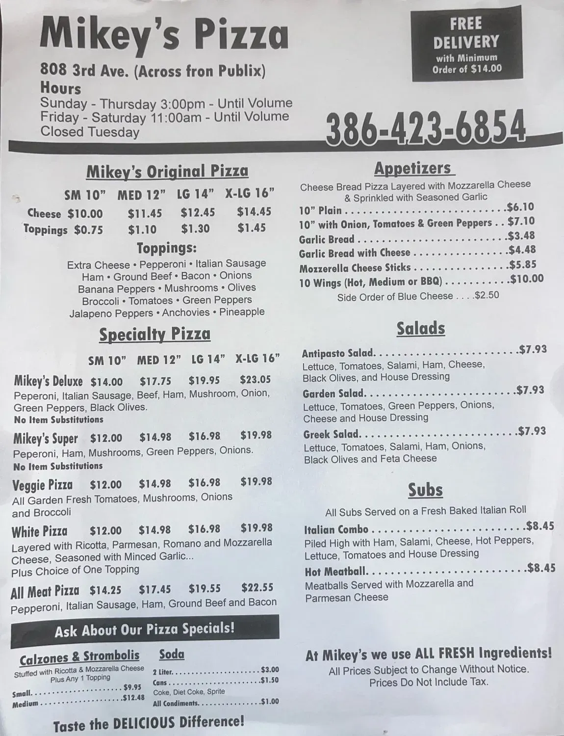 Menu 1