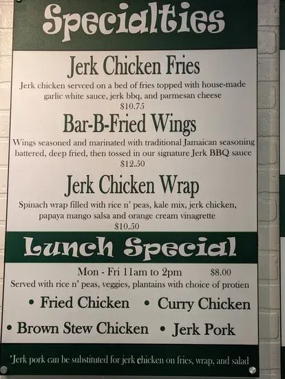 The Jerk Jamaican Eatery Menu | Temecula, CA | Checkle