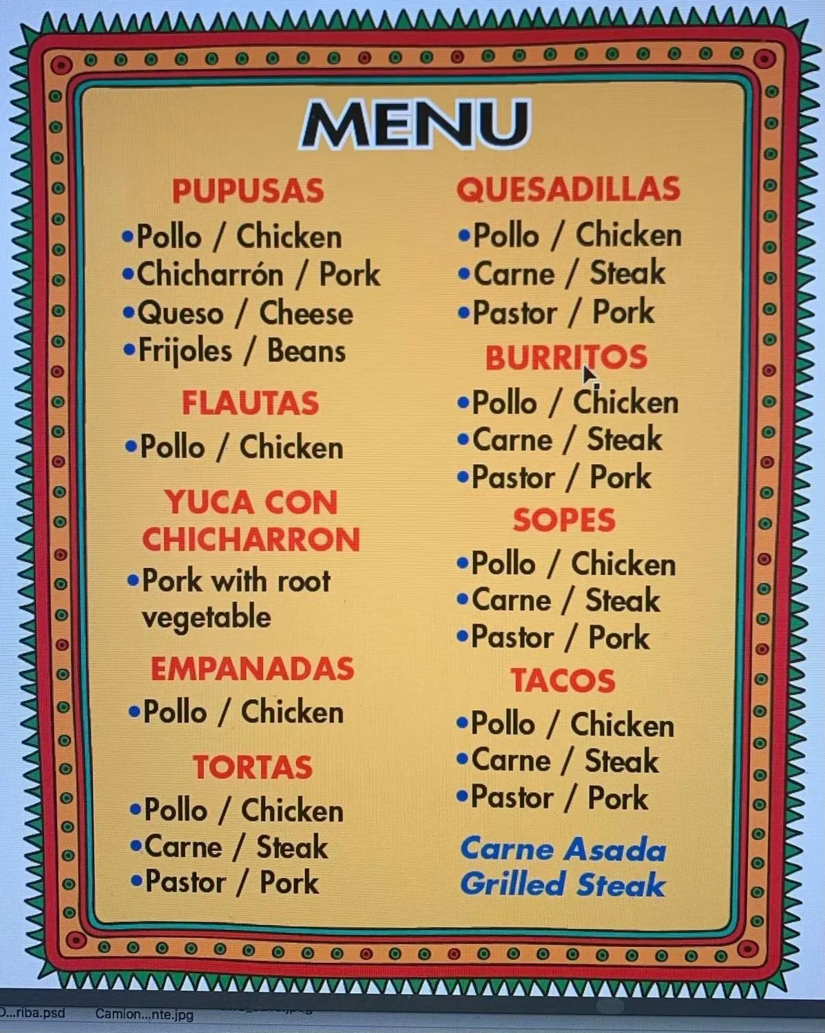 Menu 1