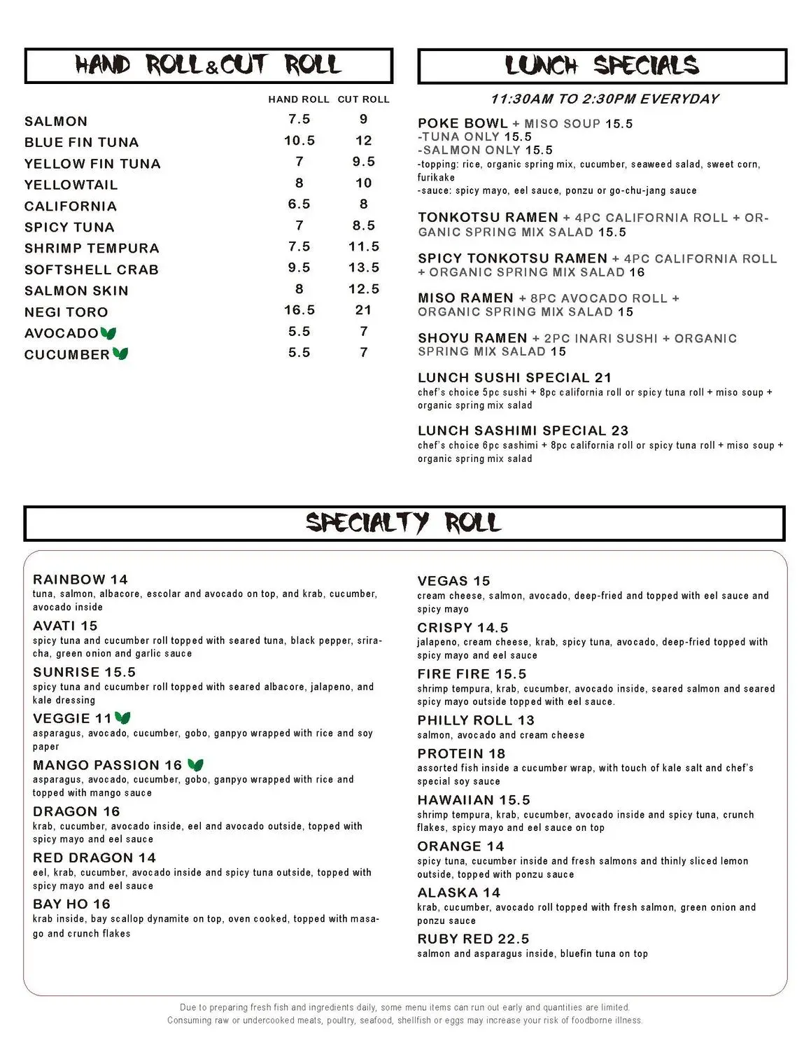 Menu 1