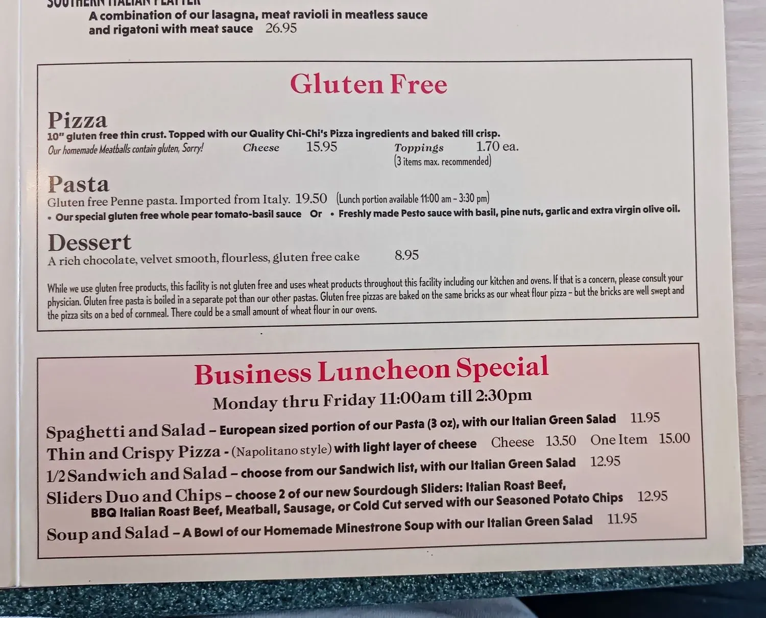 Menu 1