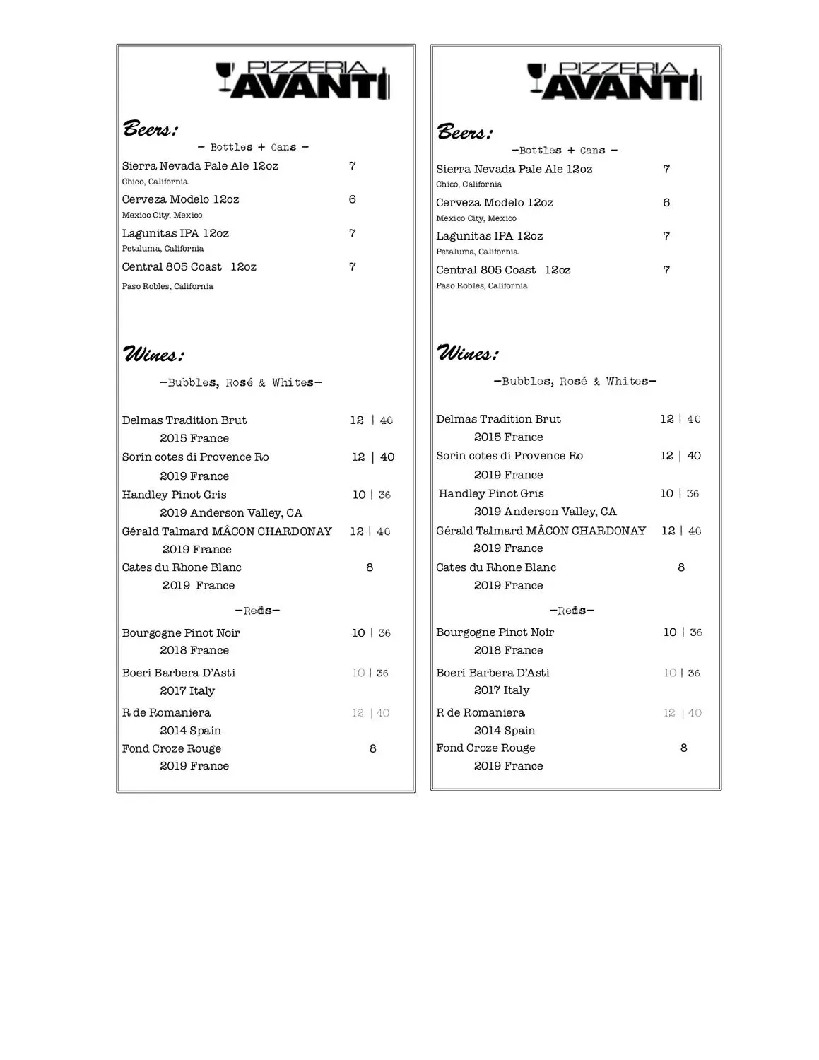 Menu 2