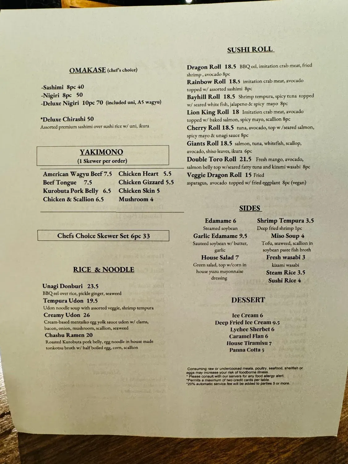 Menu 1