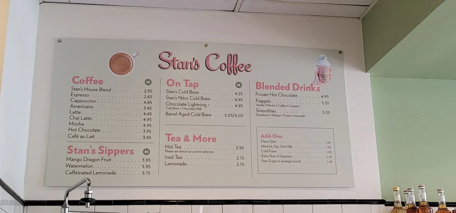 Stan's Donuts & Coffee Menu - Updated November 2025