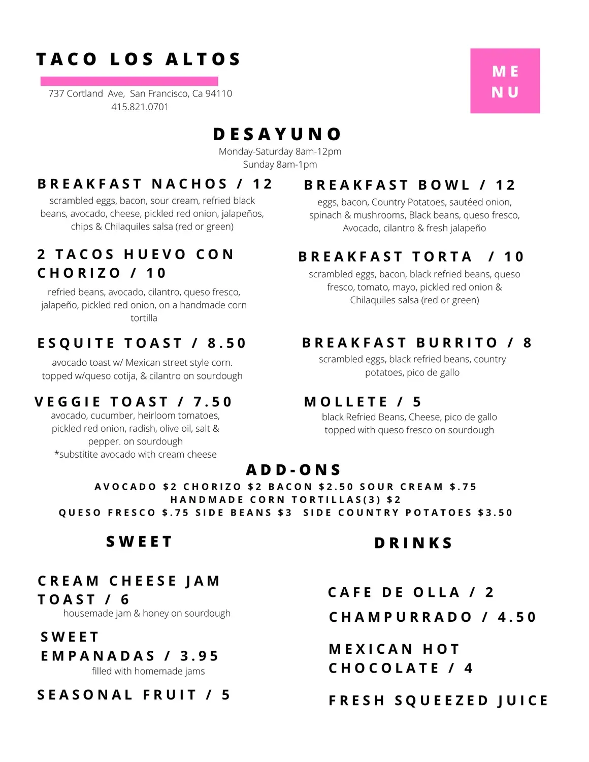 Menu 2