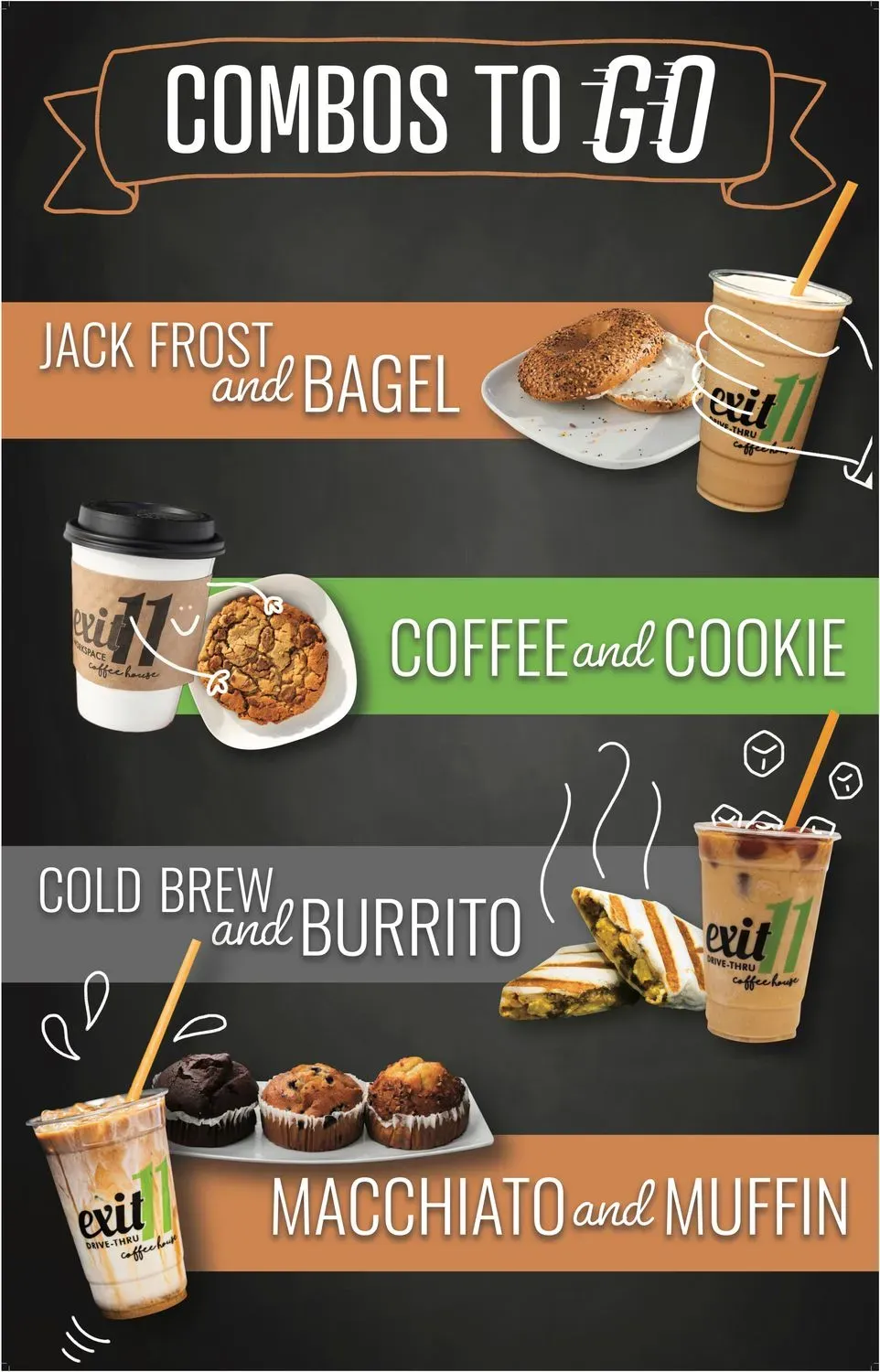 Exit 11 Coffee Drive-Thru Menu - Updated November 2025