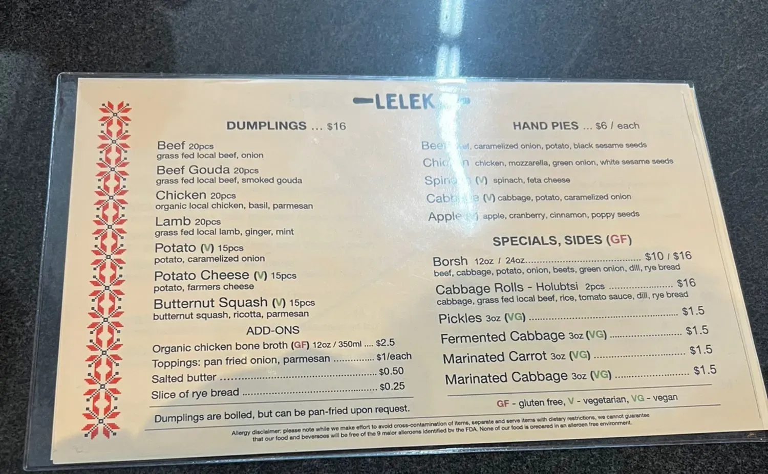 Menu 2