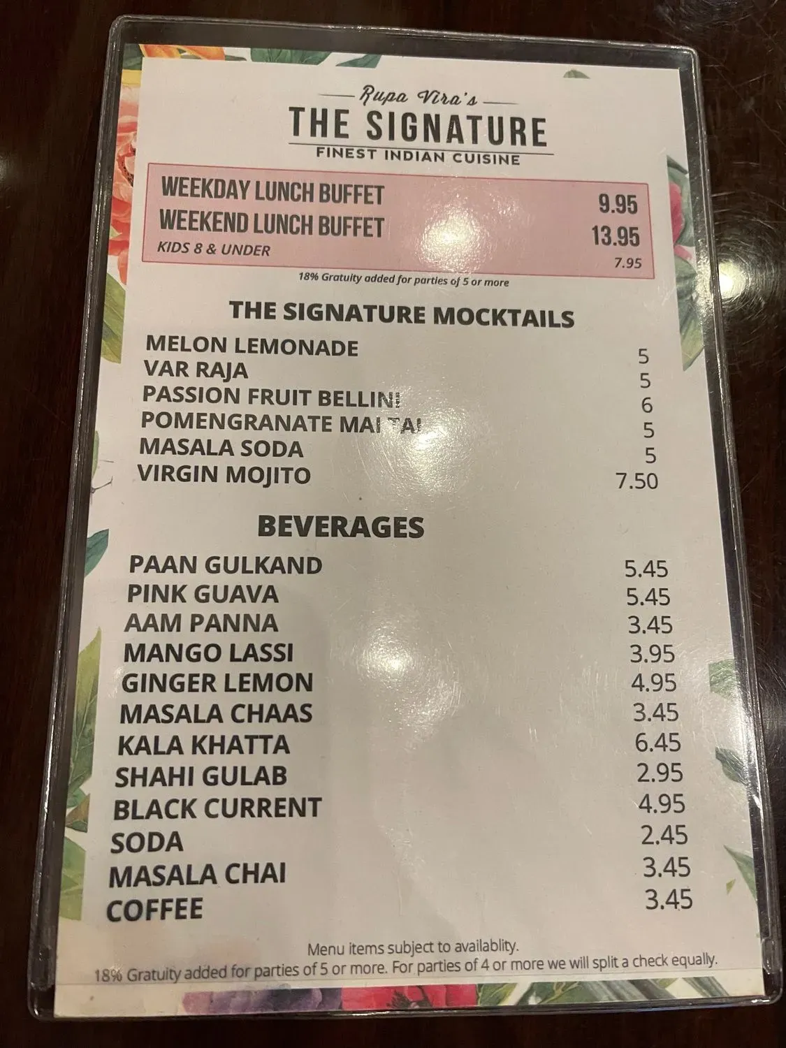 Menu 1