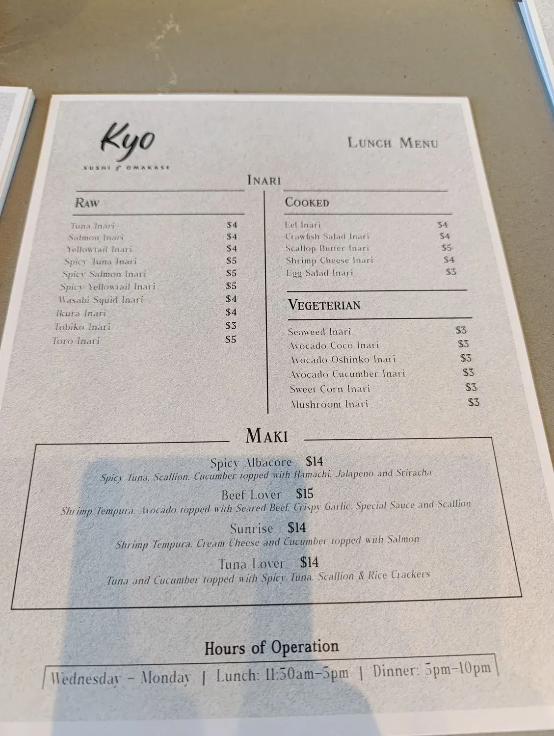 Menu 4