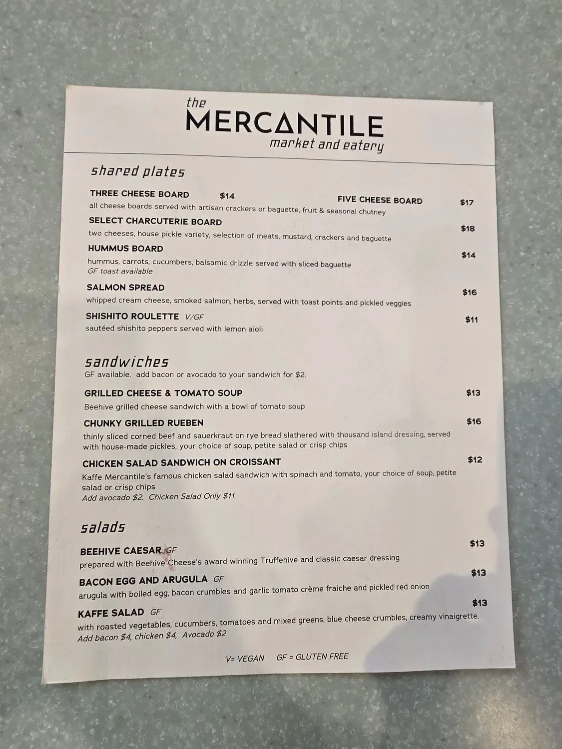 The Mercantile on 25th Menu - Updated November 2025