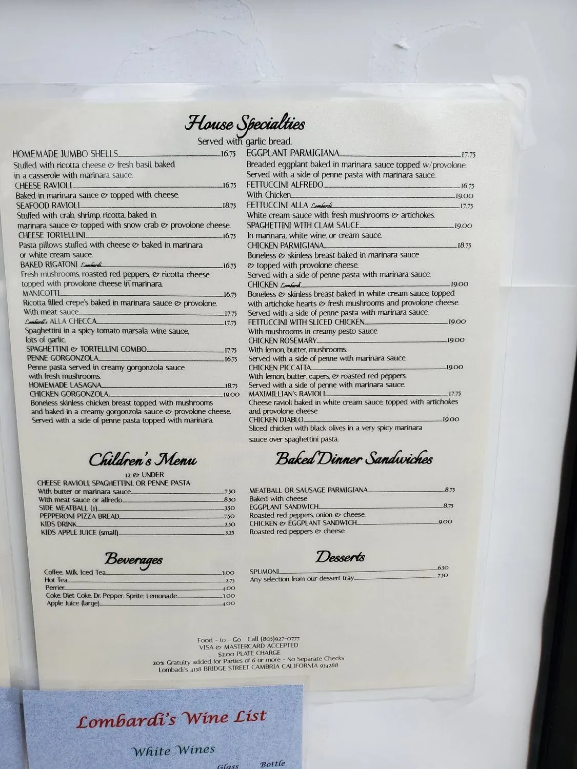 Menu 1