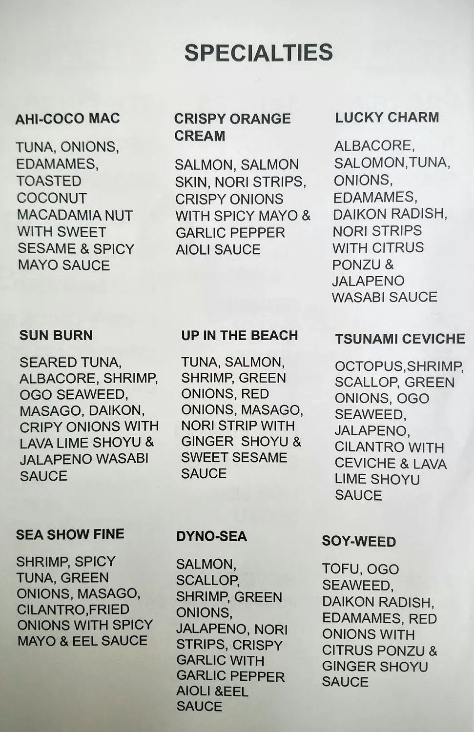 Menu 5