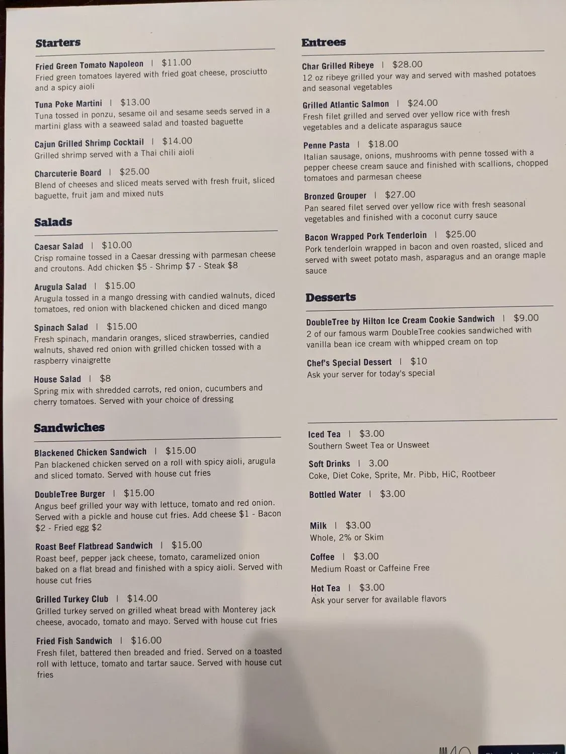 Jacob's On The Plaza Menu - Updated November 2025