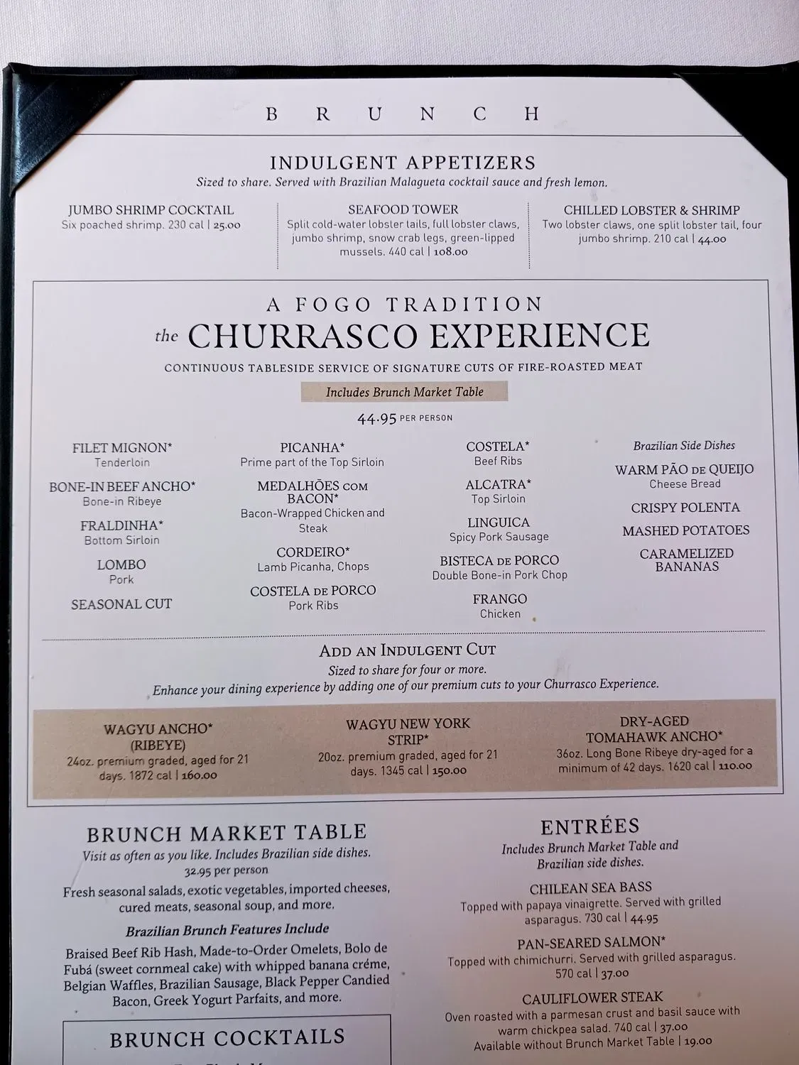 Fogo de Chão Brazilian Steakhouse Menu - Updated November 2025