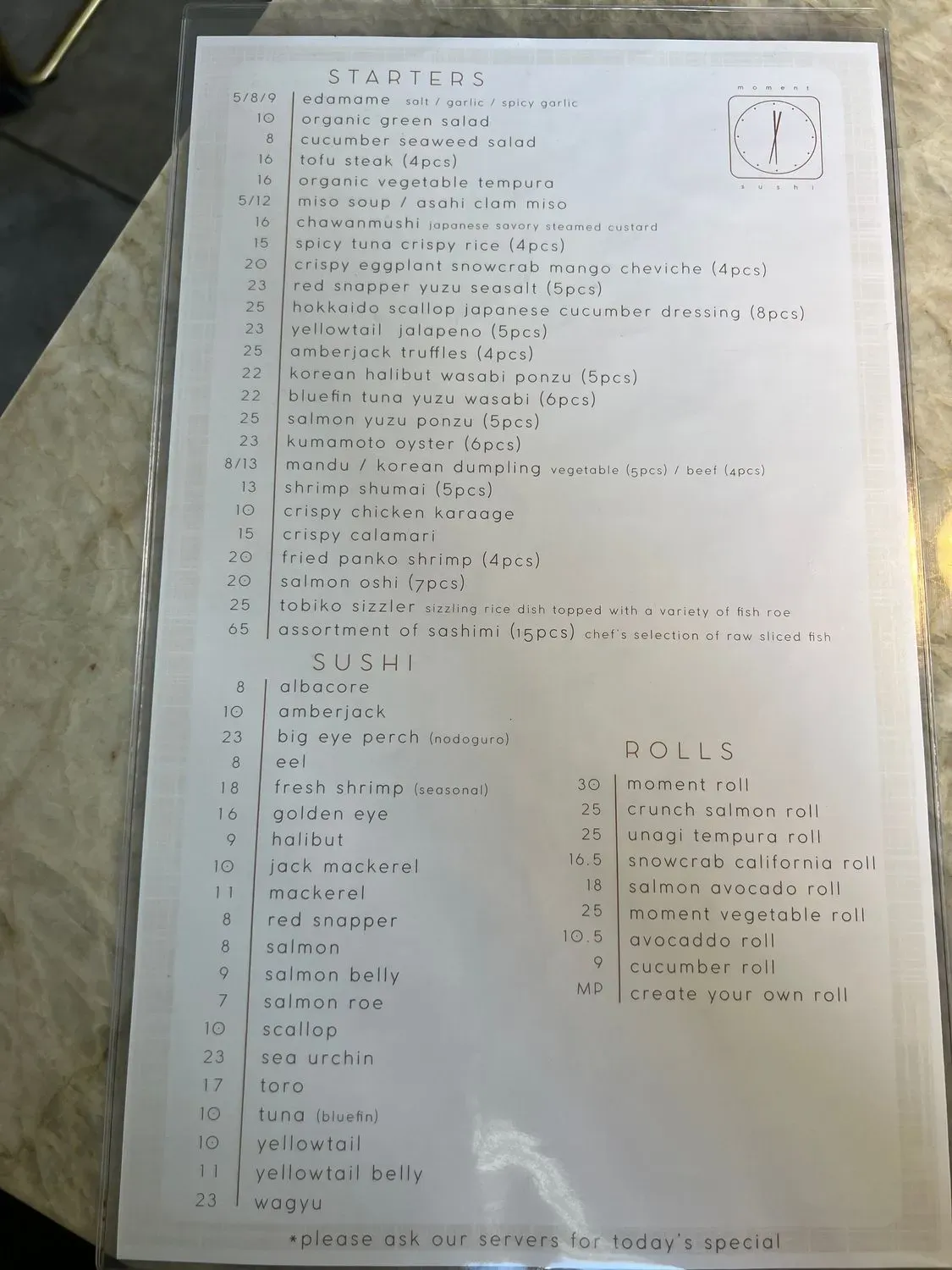 Menu 1