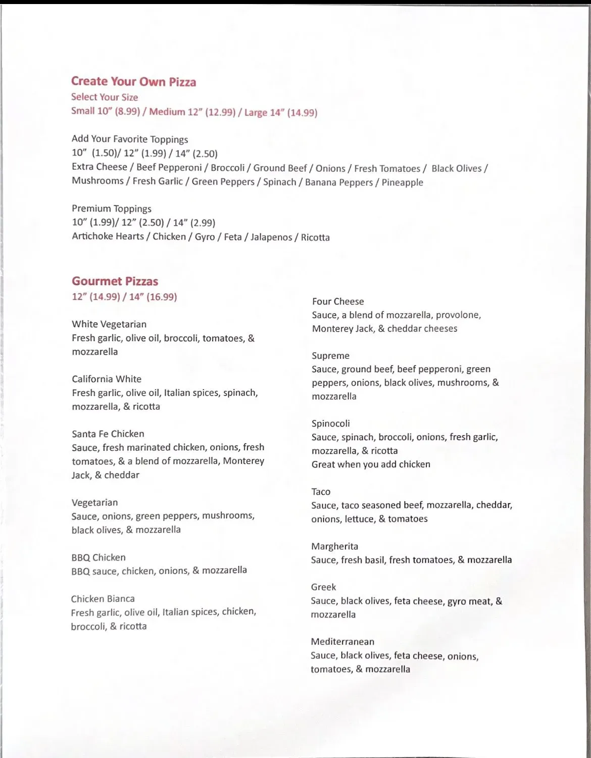 Menu 2