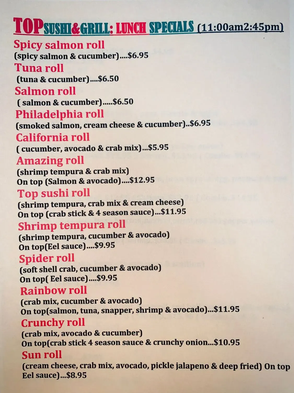 Menu 1