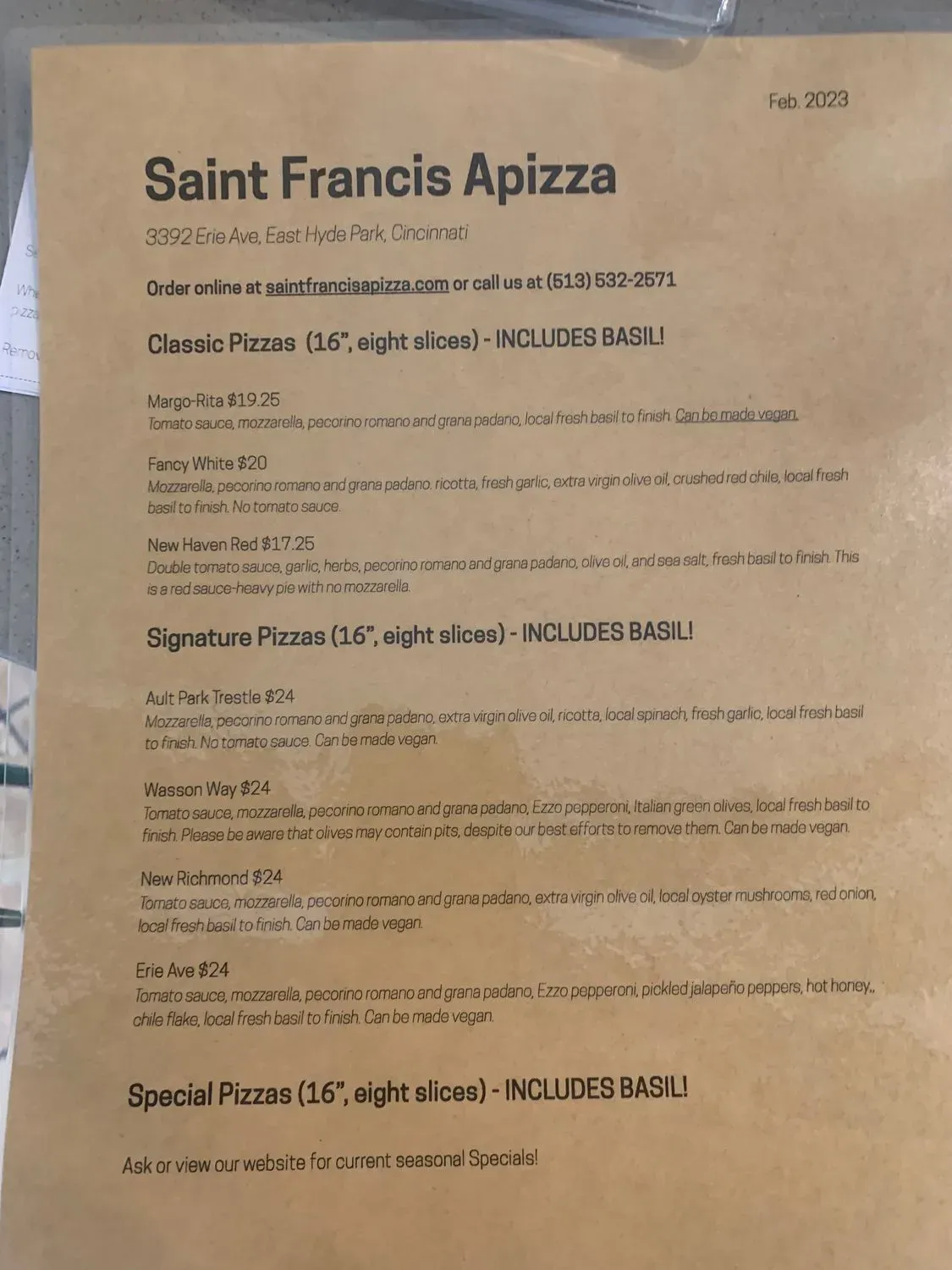 Menu 1