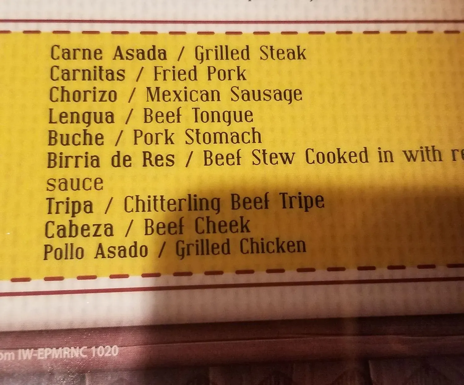 Menu 1