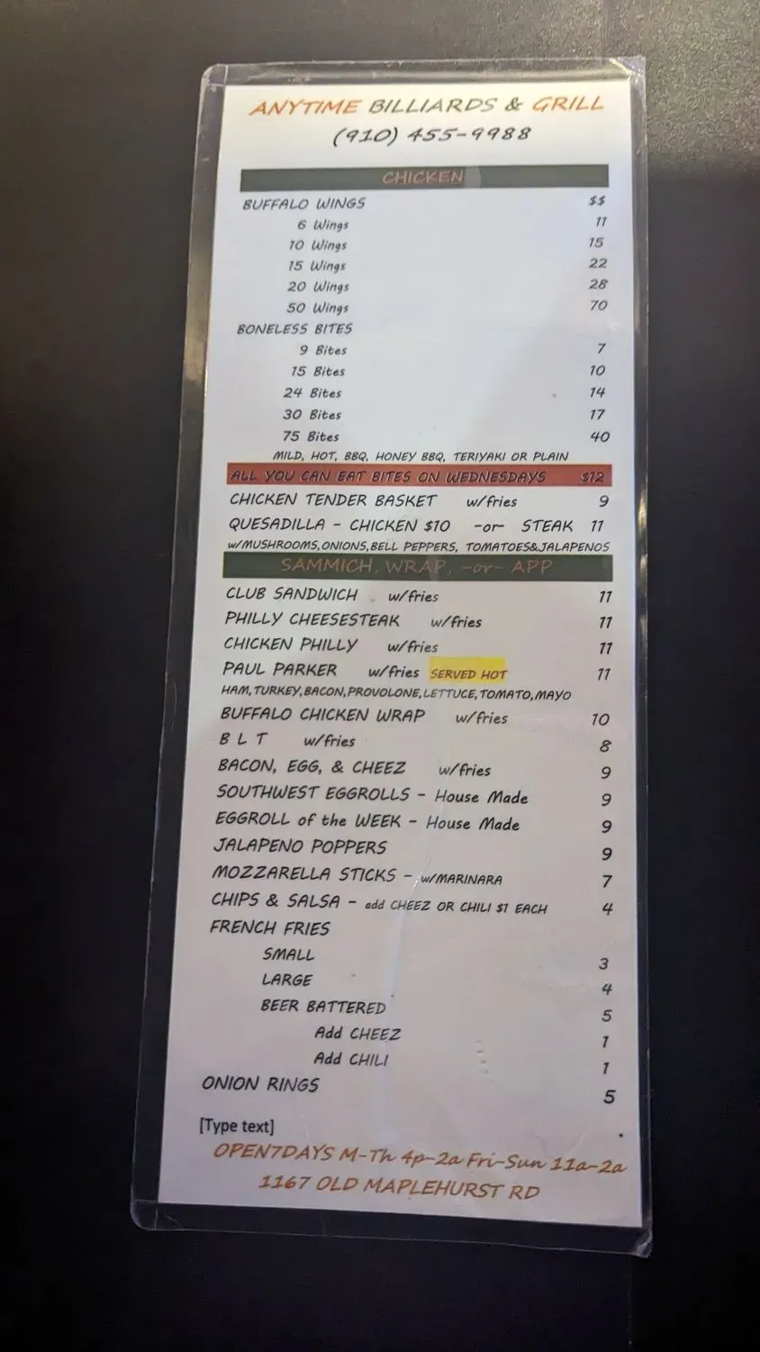 Menu 1